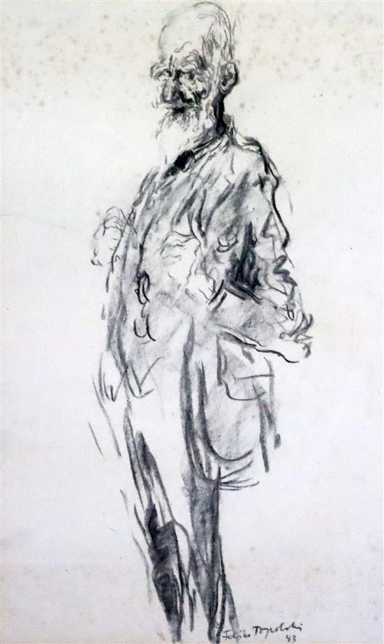 § Feliks Topolski (1907-1989) Portrait of George Bernard Shaw 15.5 x 10in.